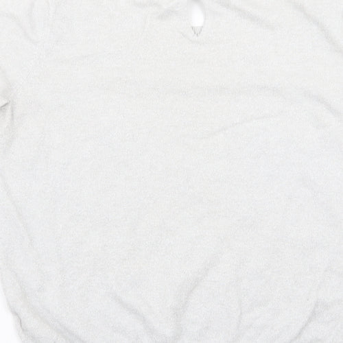 NEXT Womens Silver   Basic T-Shirt Size 12  - Heart Detail