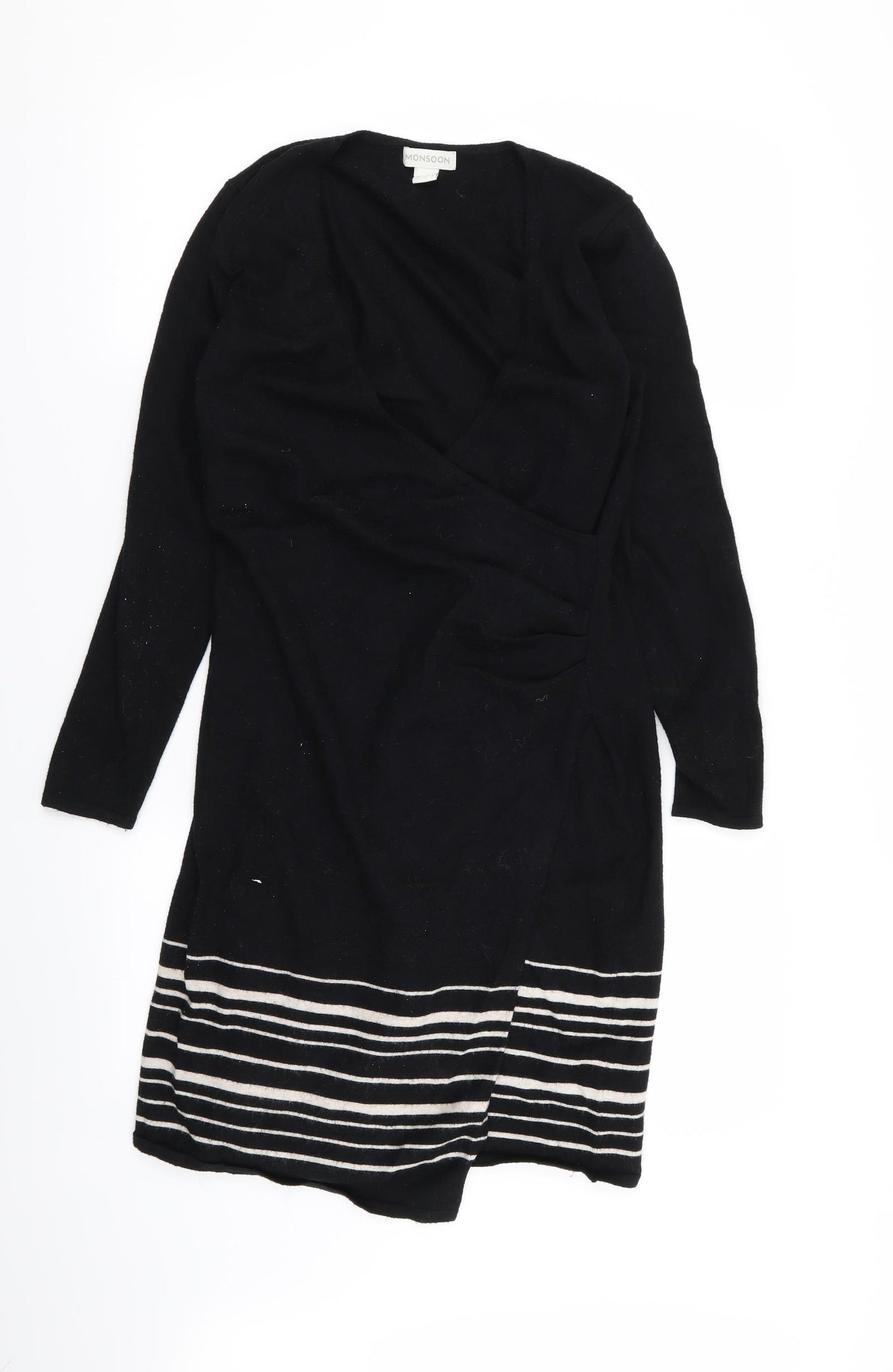 Monsoon Womens Black Striped  Jumper Dress  Size 12
