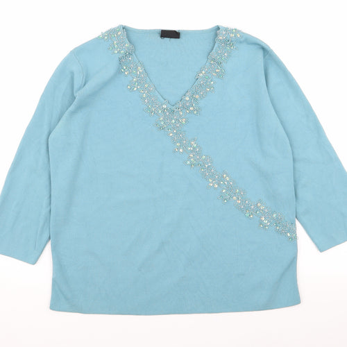 Avant Garde Womens Blue   Pullover Jumper Size M