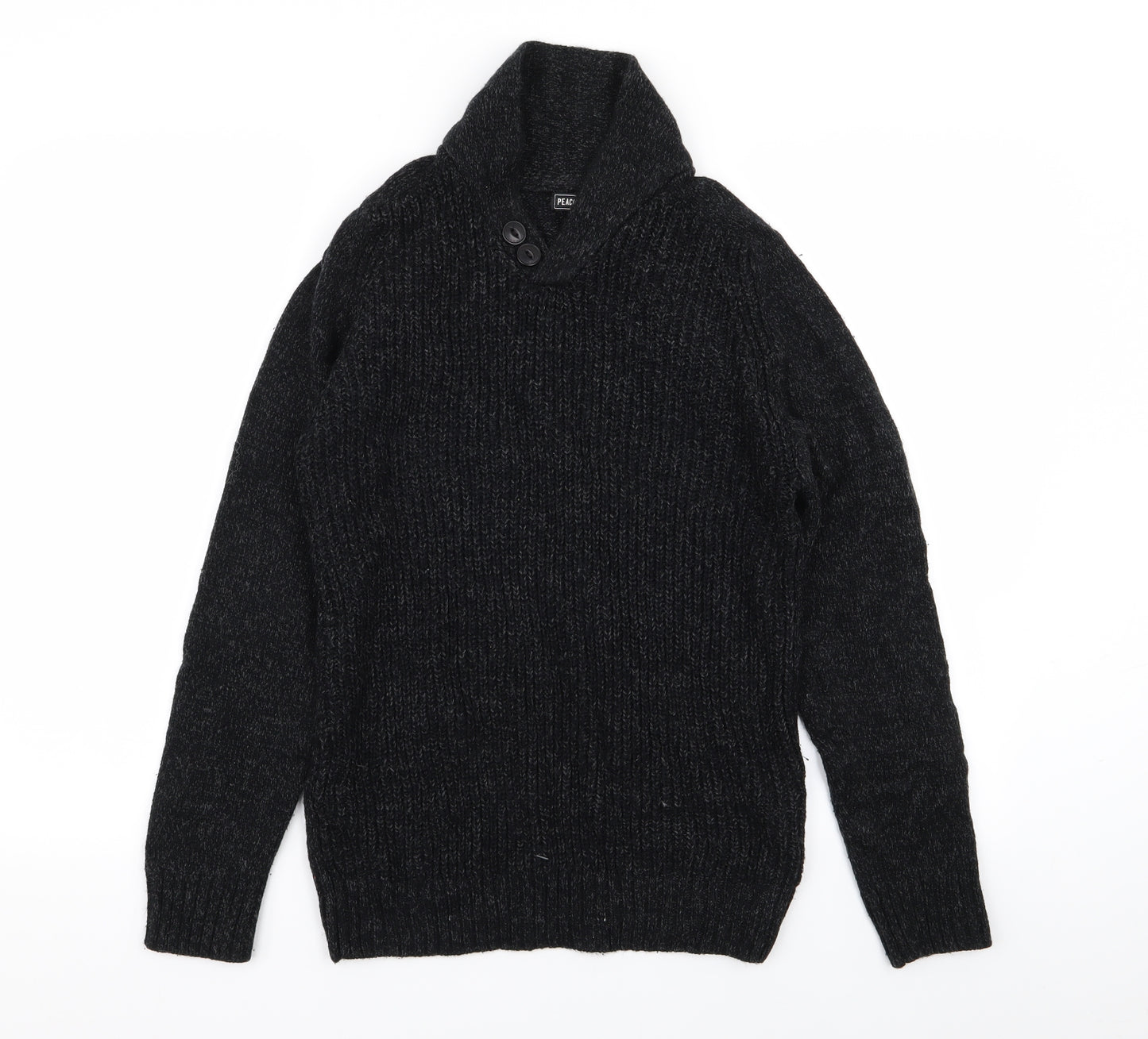 Peacocks Mens Black   Pullover Jumper Size S
