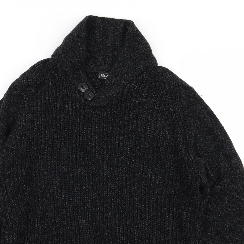 Peacocks Mens Black   Pullover Jumper Size S