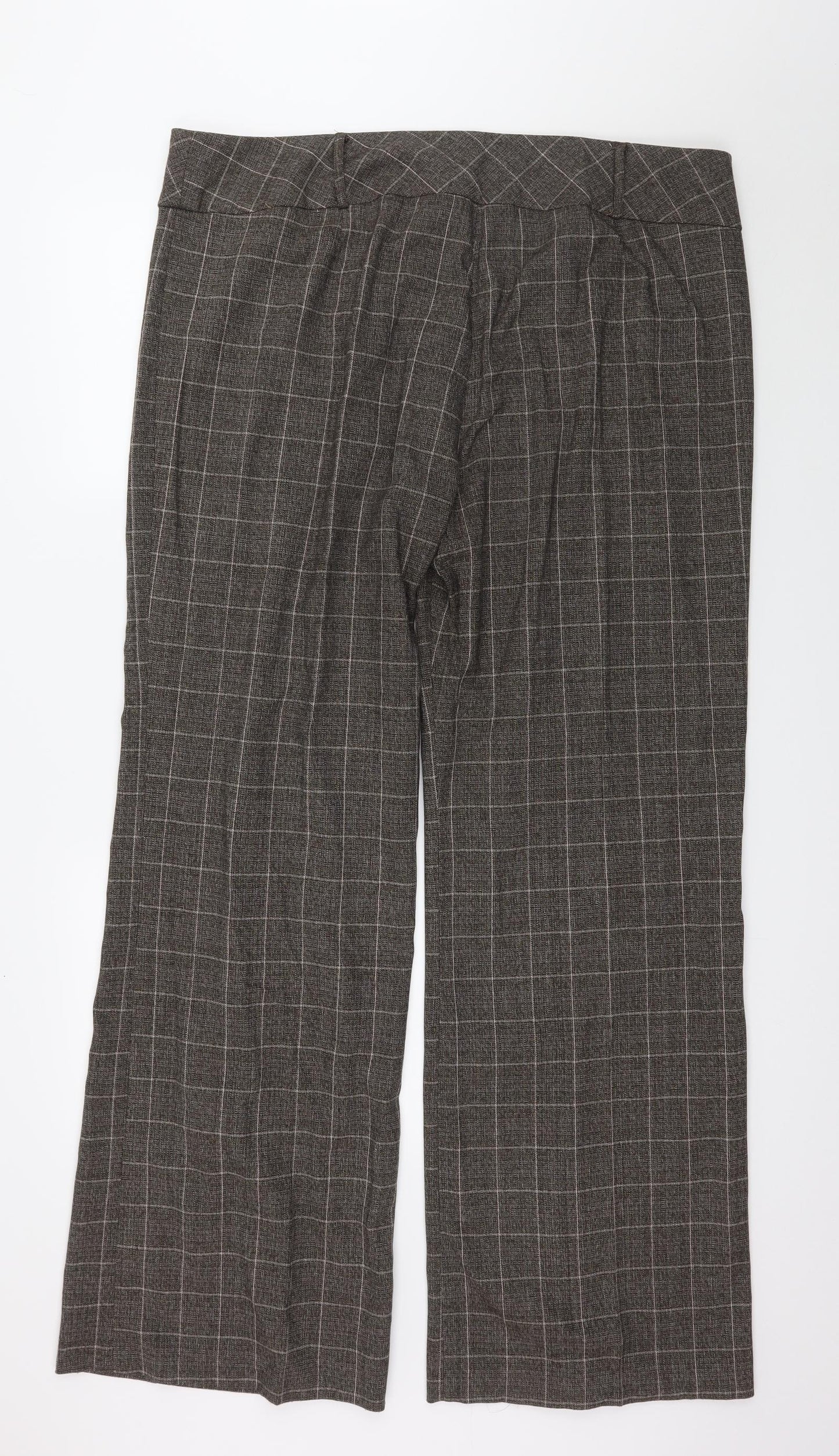 Dorothy Perkins Womens Brown Check  Trousers  Size 20 L32 in