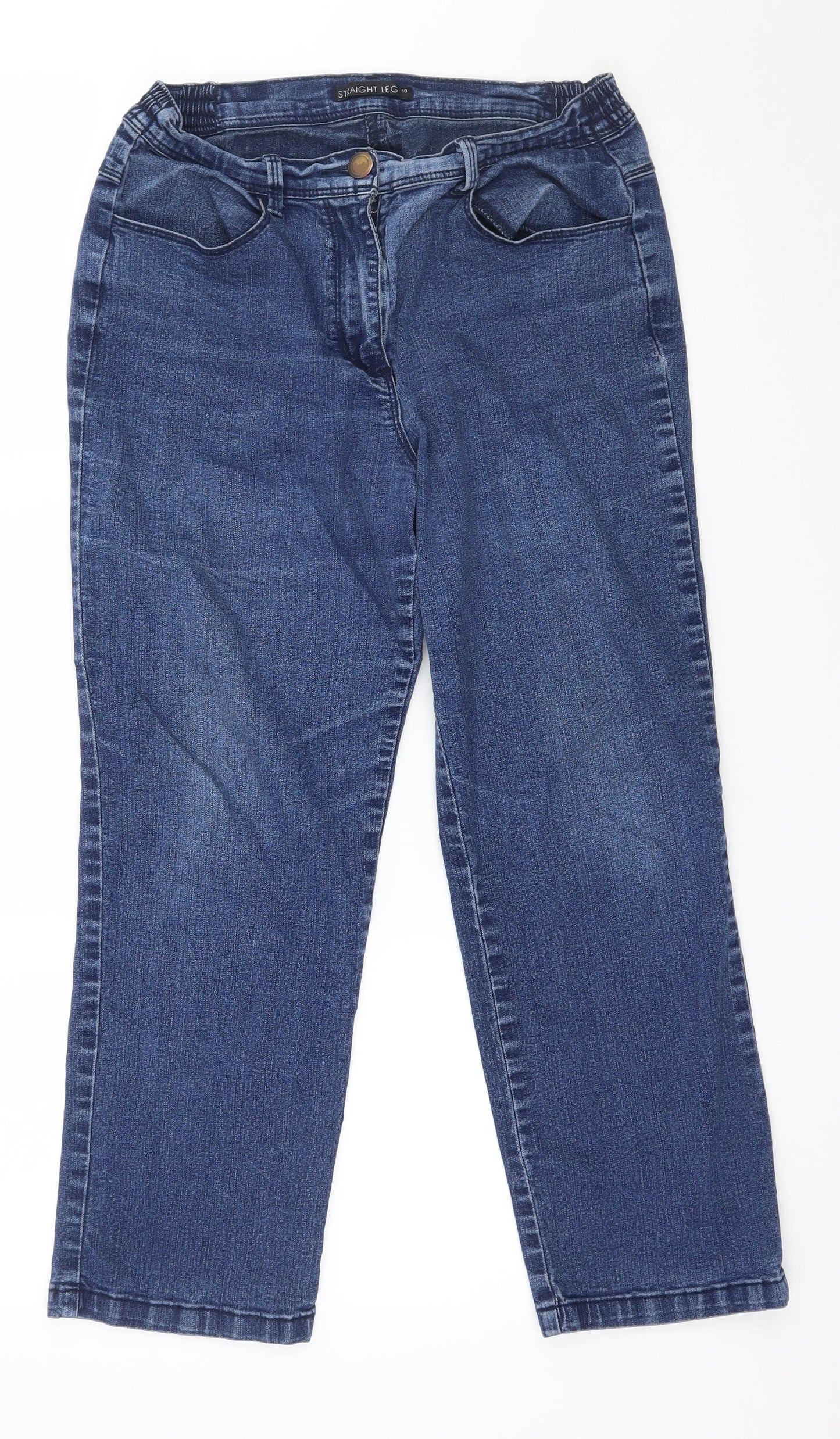 Preworb Womens Blue  Denim Straight Jeans Size 10 L24 in