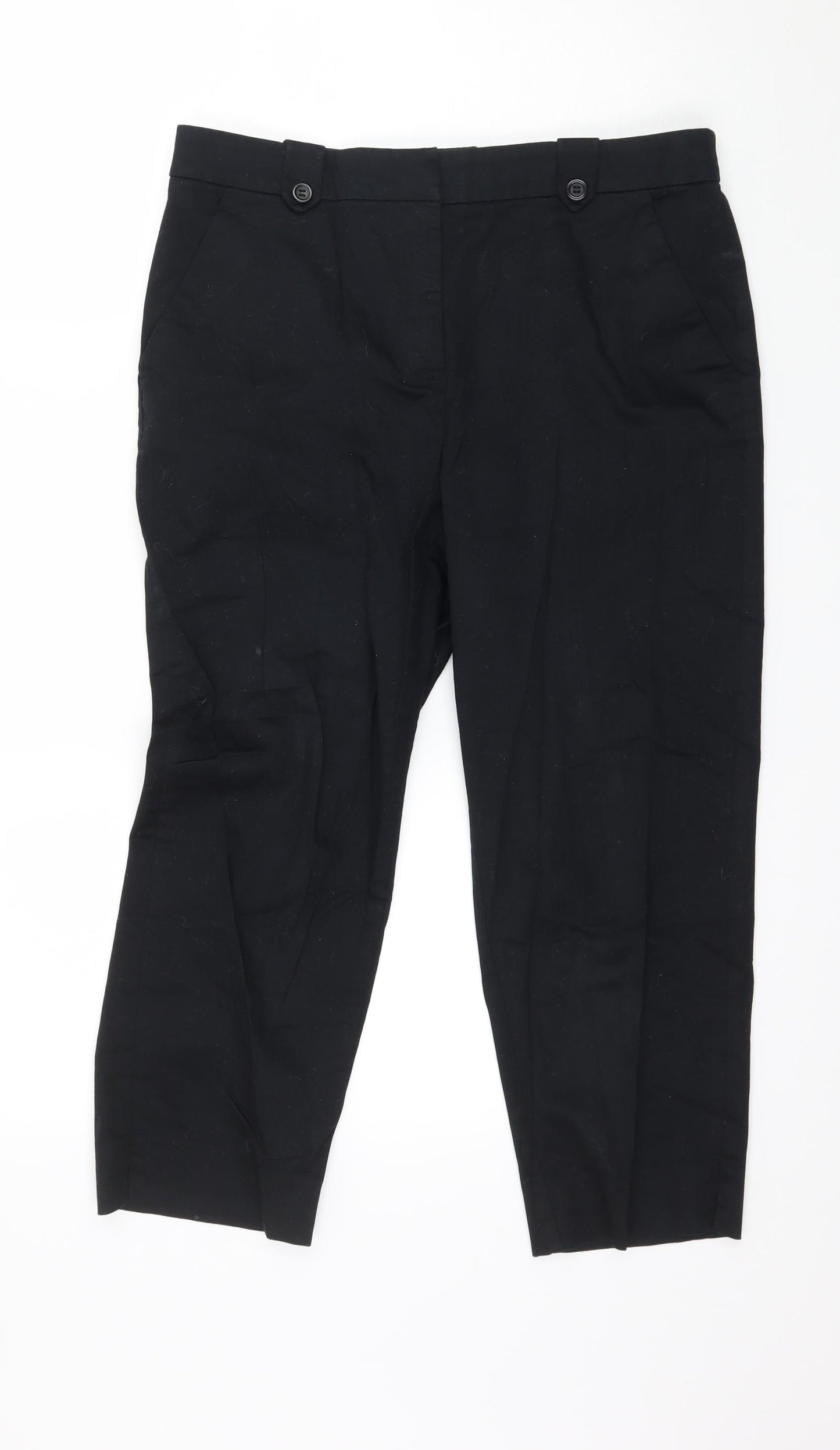 TU Womens Black   Cropped Trousers Size 12 L23 in