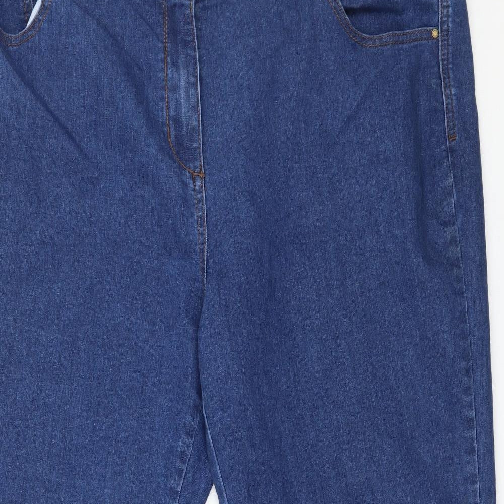 M&Co Womens Blue  Denim Straight Jeans Size 20 L28 in