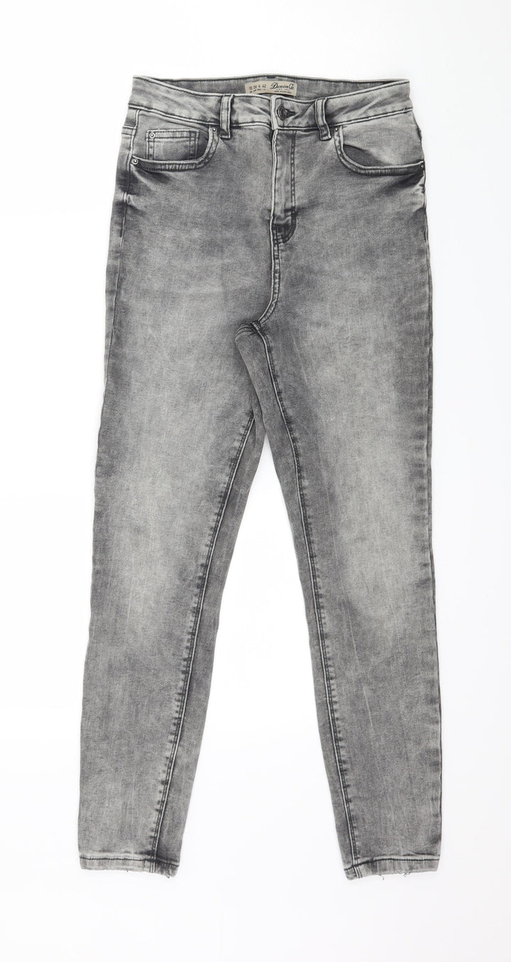 Denim & Co. Womens Grey Denim Skinny Jeans Size 10 L25 in - Acid Wash