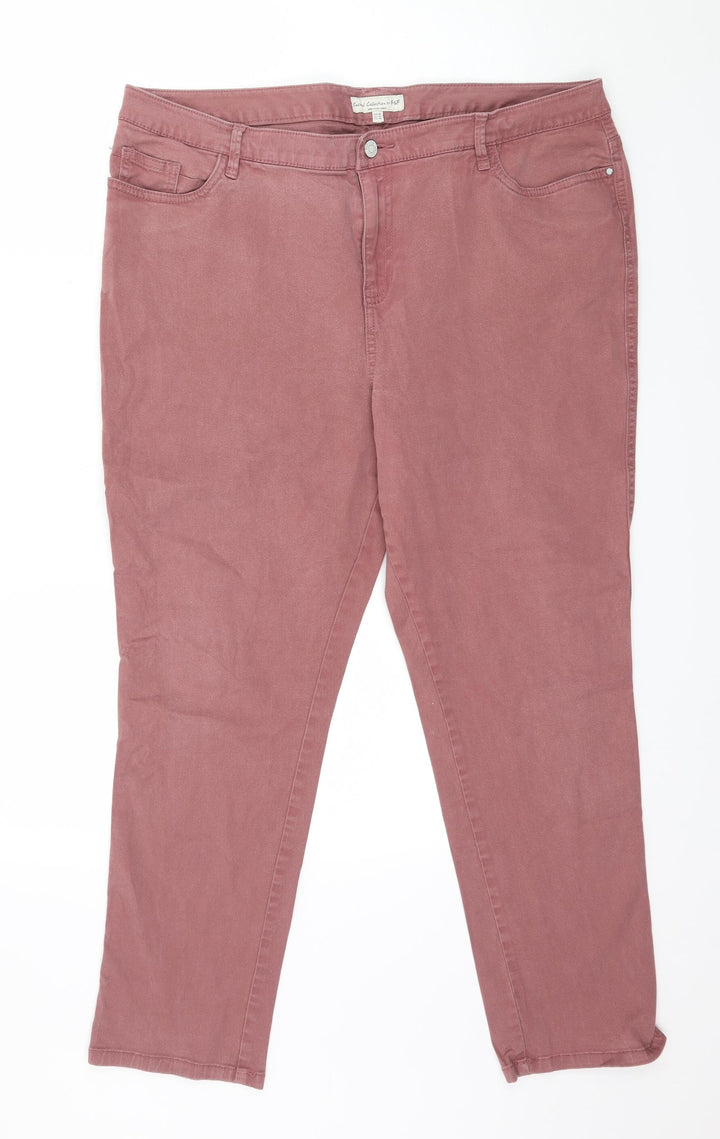 F&F Womens Pink Denim Straight Jeans Size 36 in L27 in