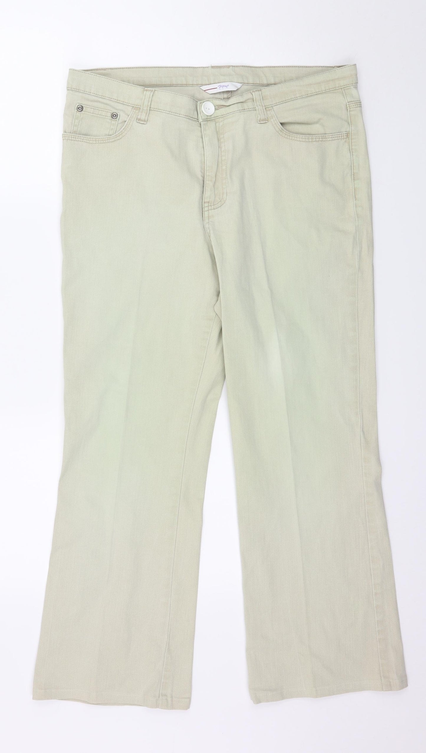 Papaya Womens Green  Denim Straight Jeans Size 36 in L27 in