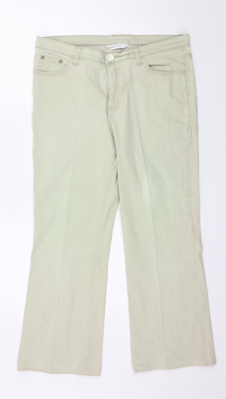 Papaya Womens Green  Denim Straight Jeans Size 36 in L27 in