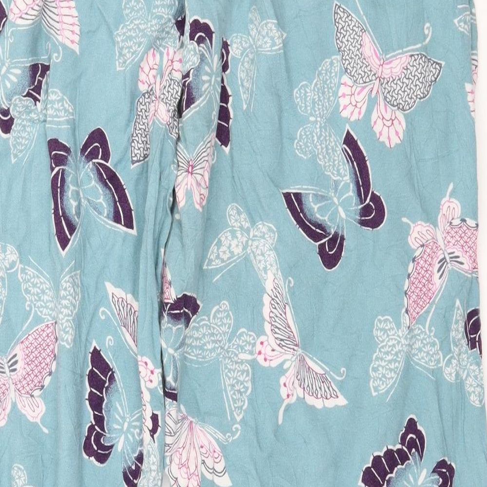 Marks and Spencer Womens Blue Geometric  Capri Pyjama Pants Size 12