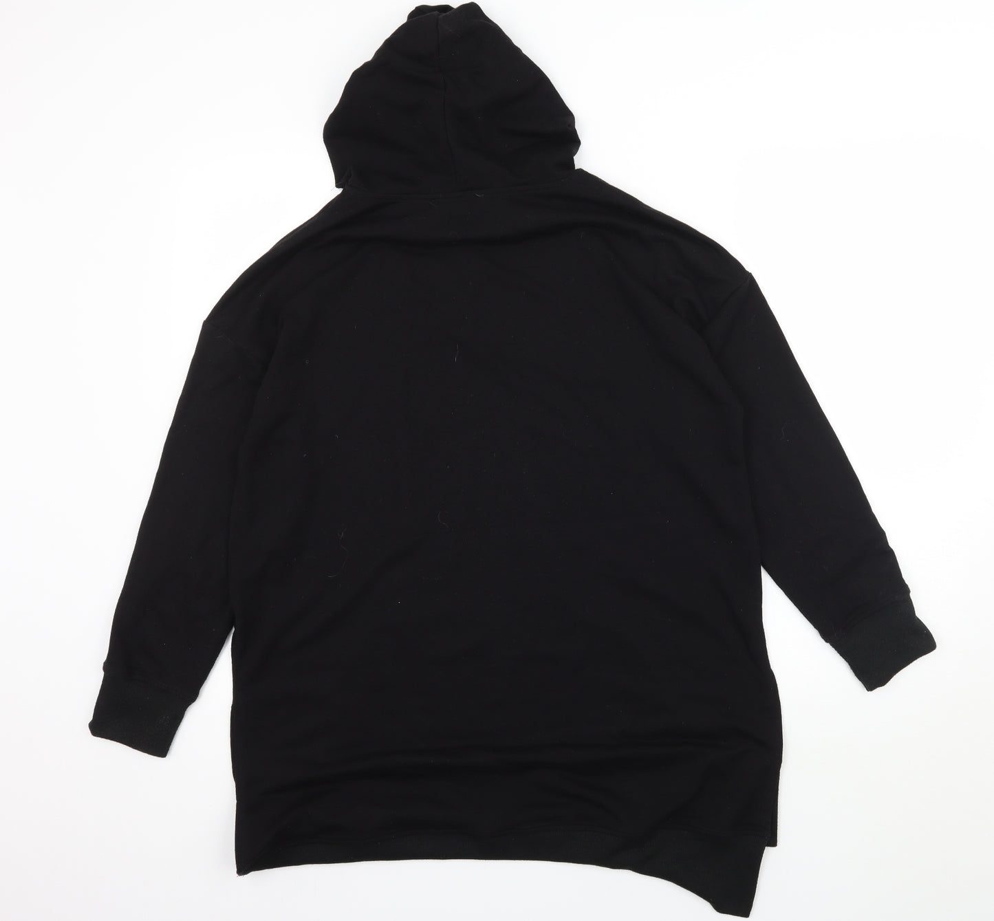 achioowa Womens Black  Jersey Pullover Hoodie Size L