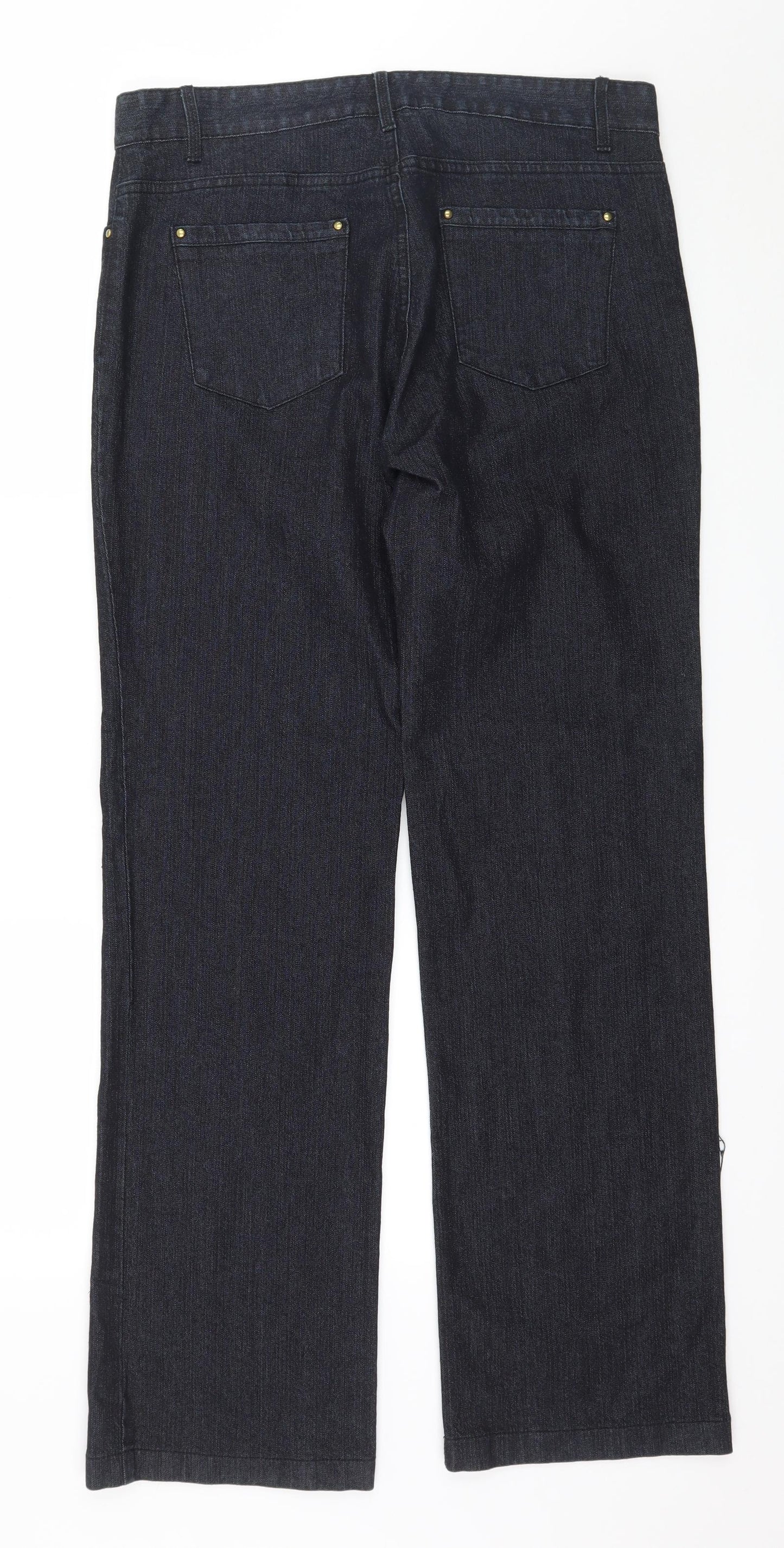 Marks and Spencer Womens Blue  Denim Straight Jeans Size 14 L30 in