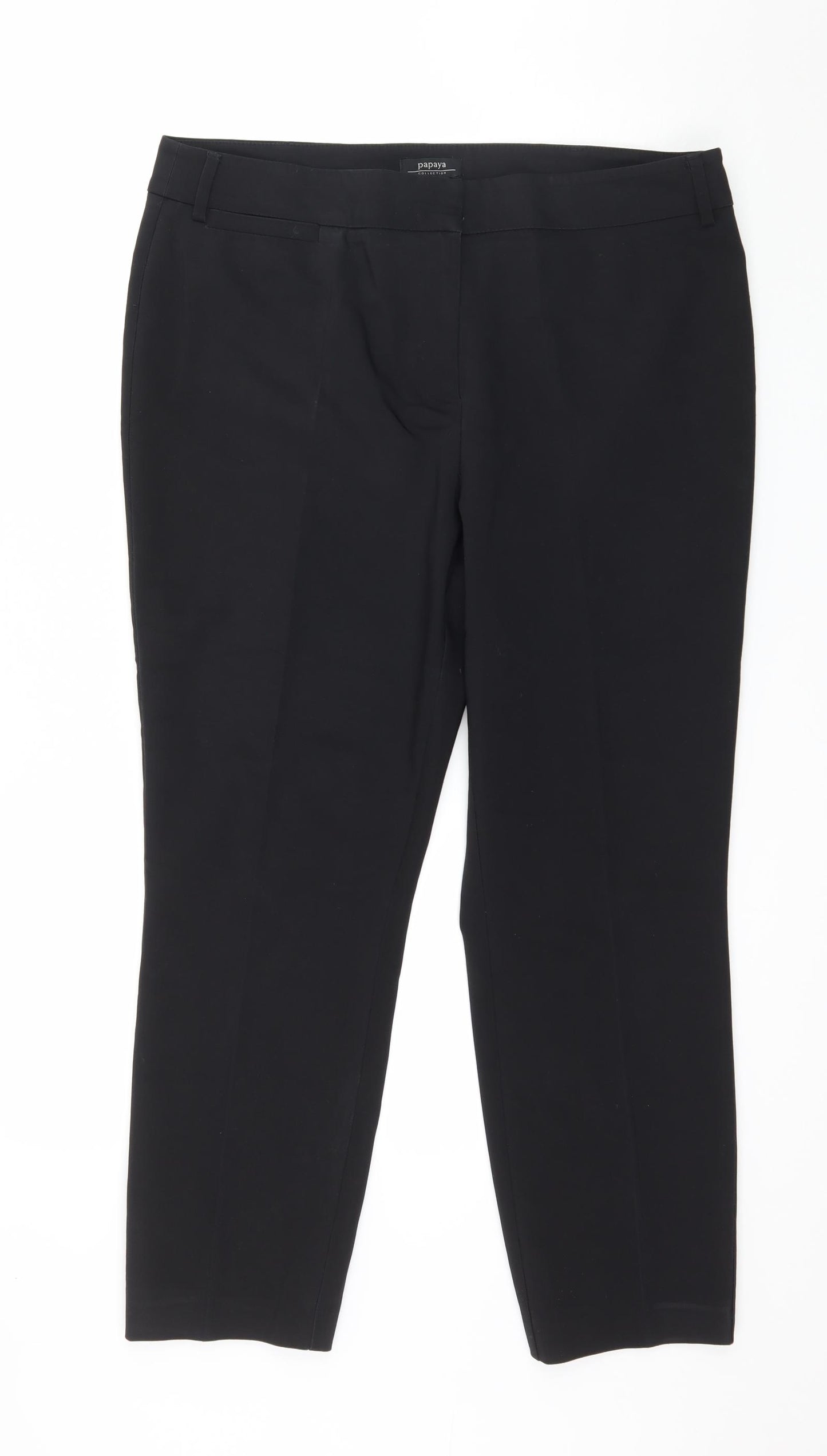 Papaya Womens Black   Trousers  Size 16 L26 in