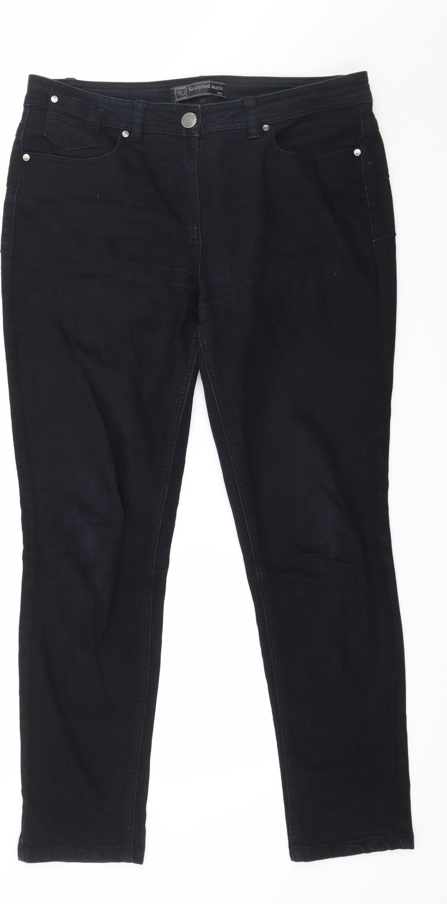 TU Womens Black  Denim Skinny Jeans Size 14 L29 in