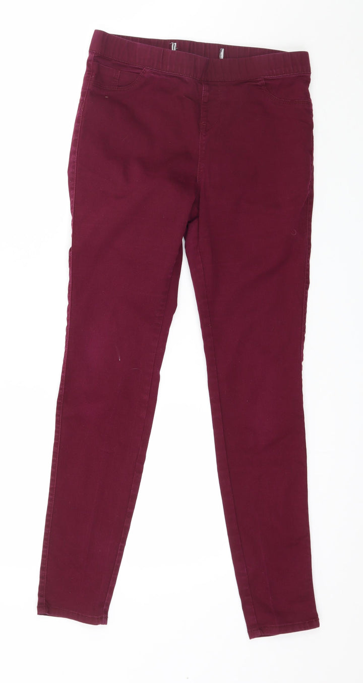 Denim & Co. Womens Purple Denim Jegging Jeans Size 10 L28 in