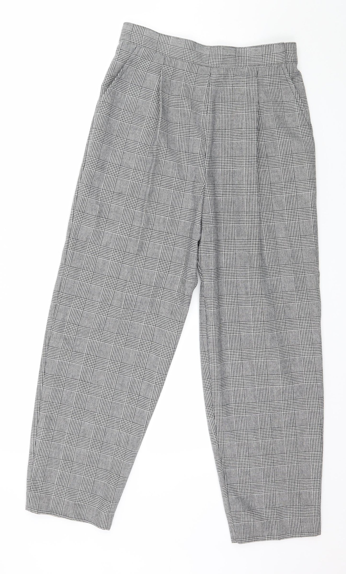 St Michael Womens Blue Check  Trousers  Size 14 L26 in