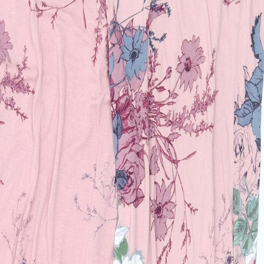George Womens Pink Floral Jersey Capri Pyjama Pants Size 12