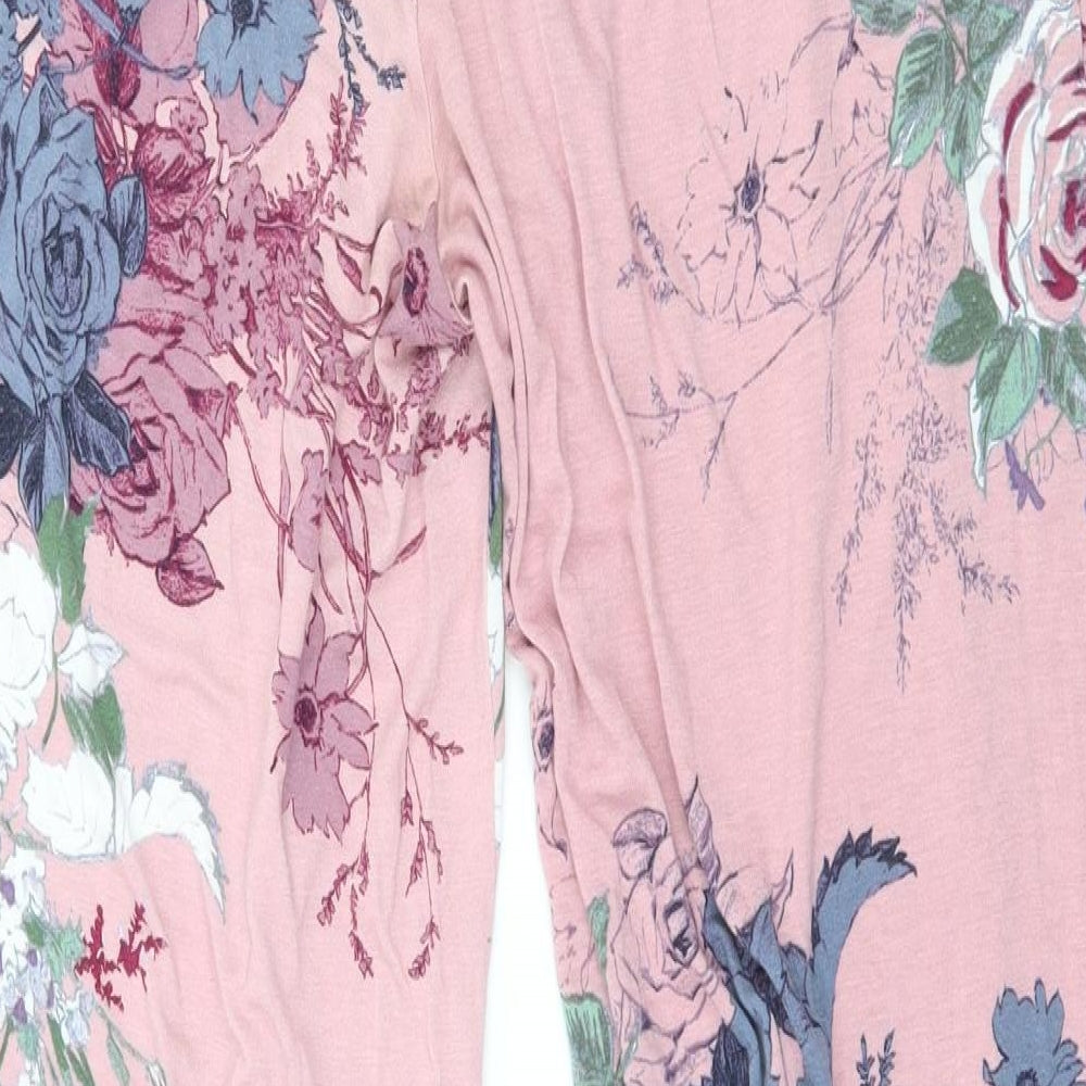 George Womens Pink Floral Jersey Capri Pyjama Pants Size 12