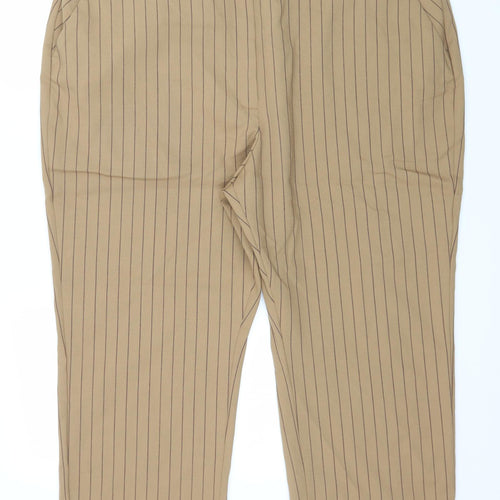Autograph Womens Brown Striped  Trousers  Size 24 in L27 in