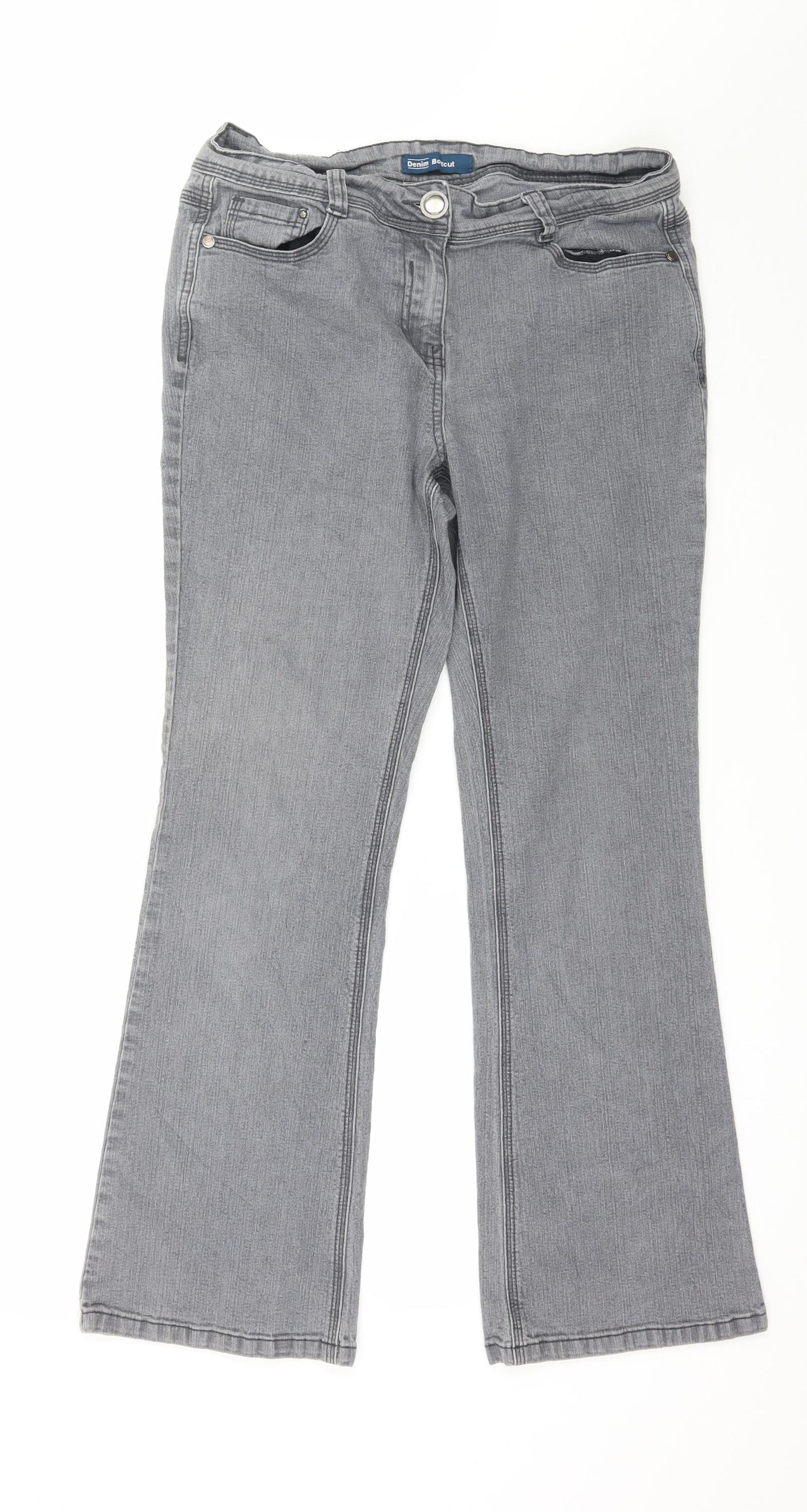 BHS Womens Grey  Denim Straight Jeans Size 12 L28 in