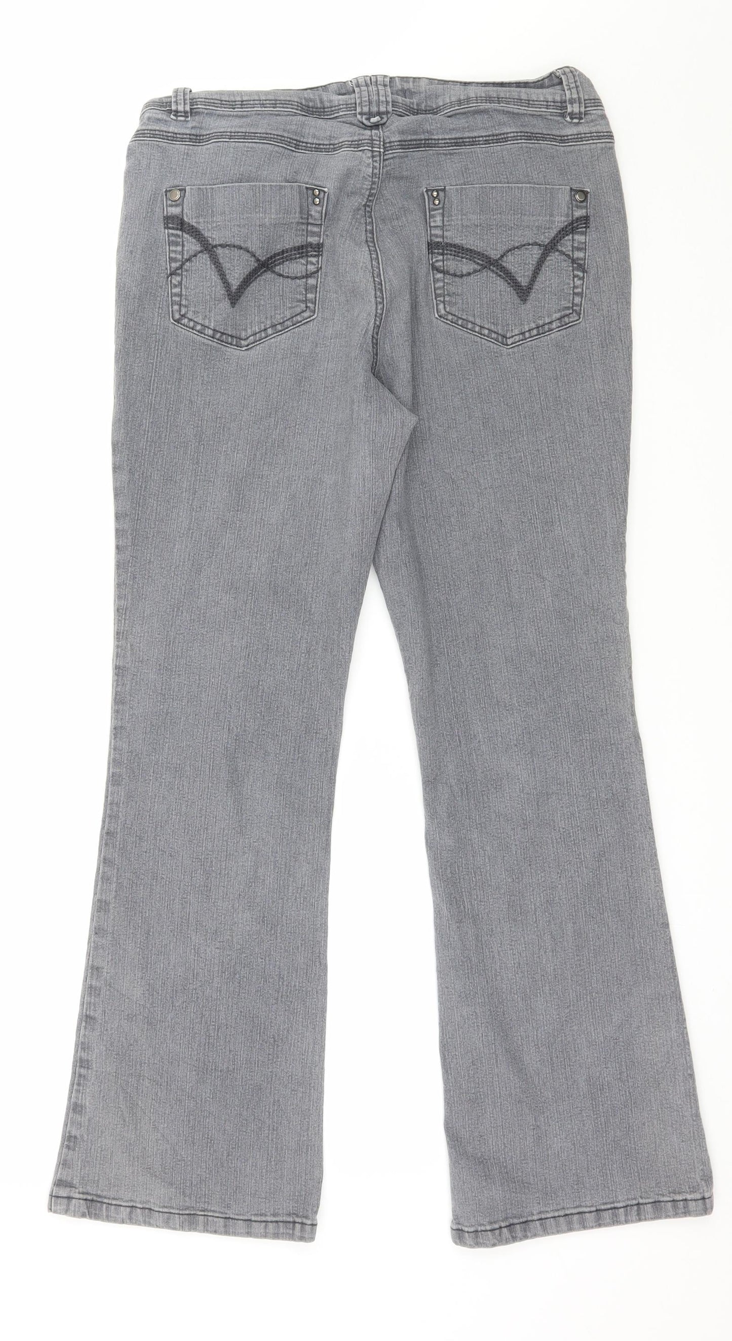 BHS Womens Grey  Denim Straight Jeans Size 12 L28 in