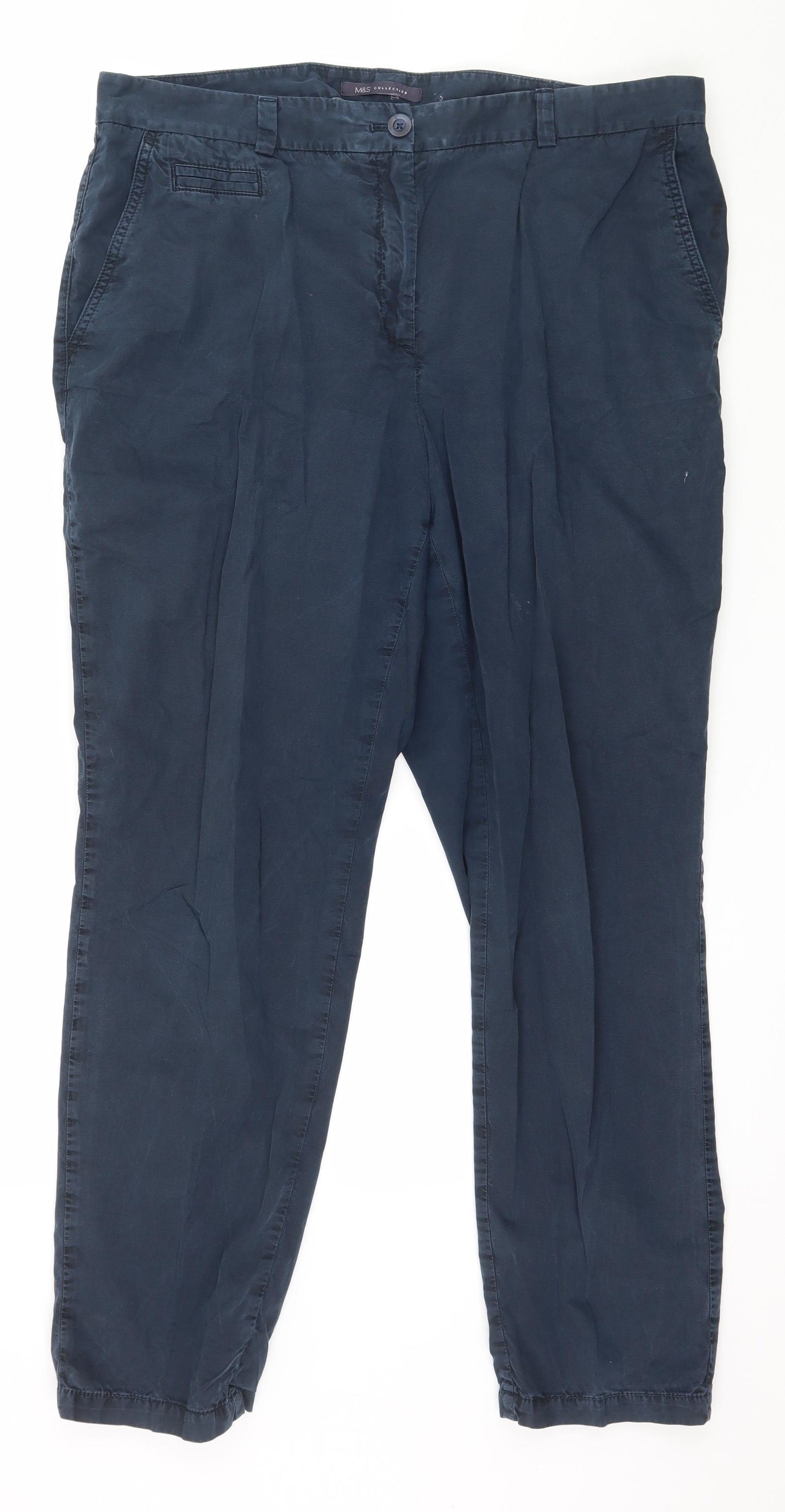 Marks and Spencer Womens Blue   Trousers  Size 16 L28 in