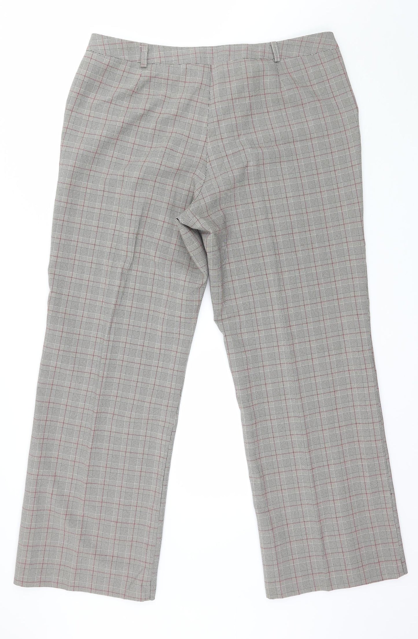 Evie Womens Grey Check  Trousers  Size 18 L31 in