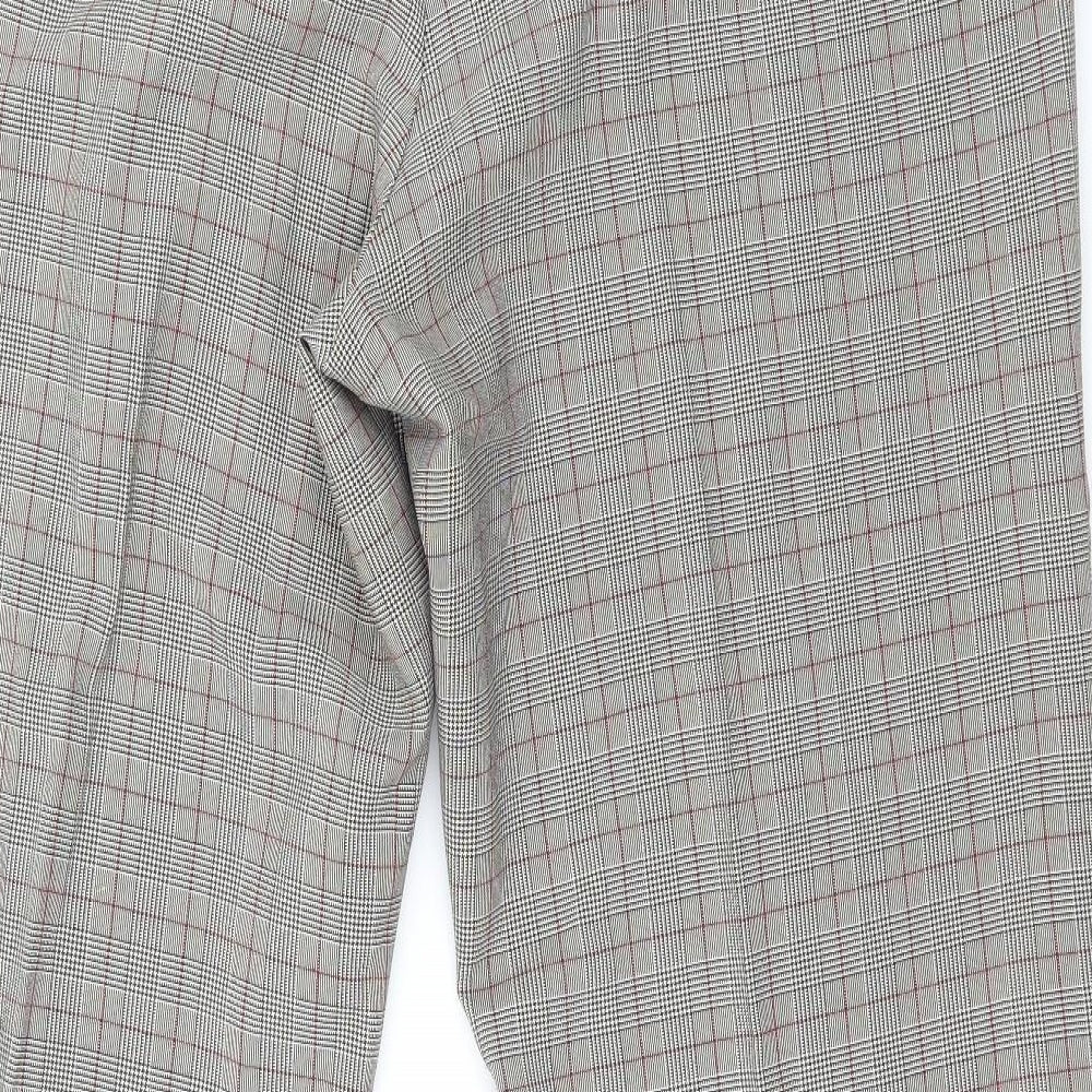 Evie Womens Grey Check  Trousers  Size 18 L31 in