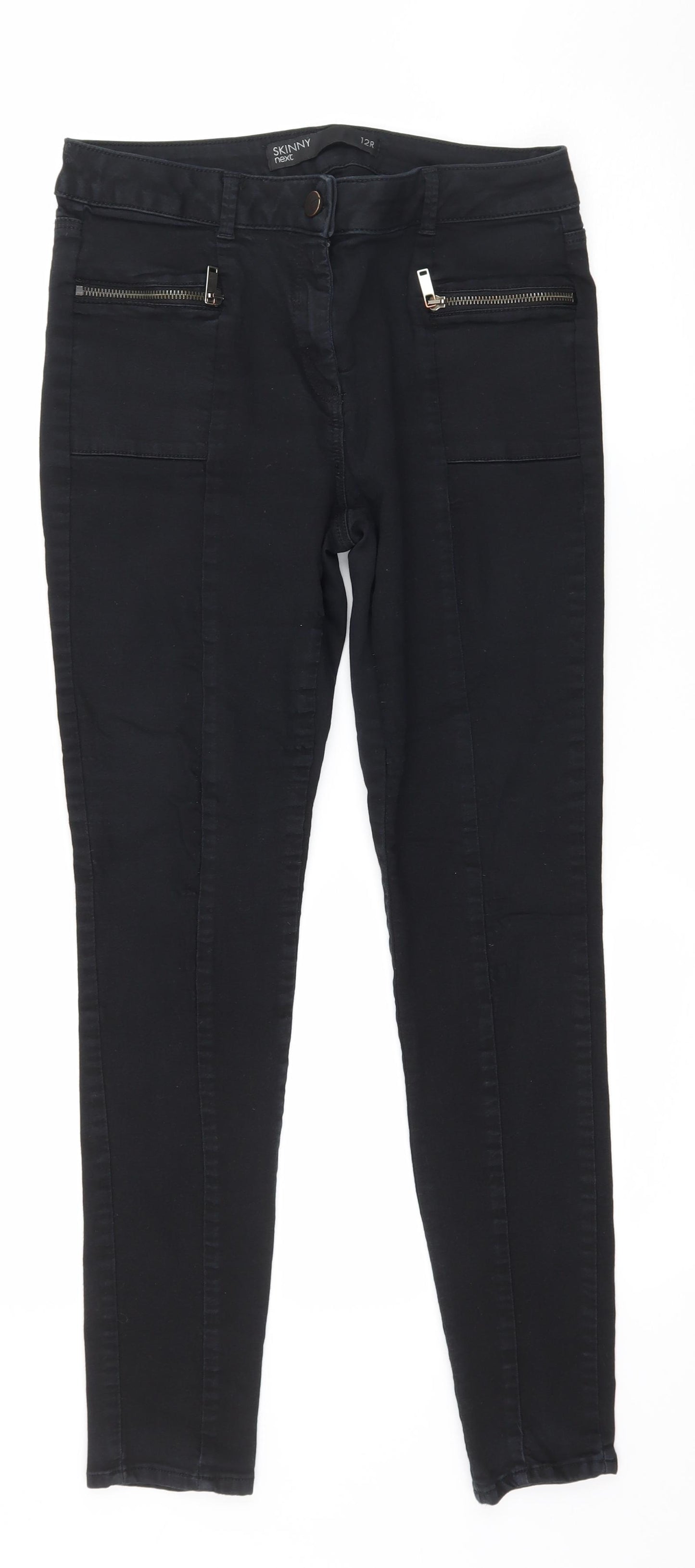 NEXT Womens Black  Denim Skinny Jeans Size 12 L27 in