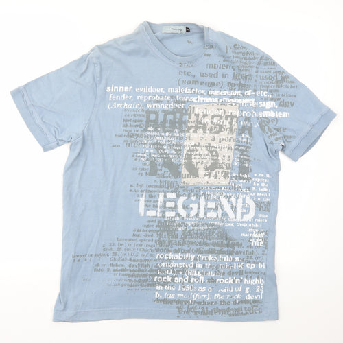 Red Hearing Mens Blue    T-Shirt Size M