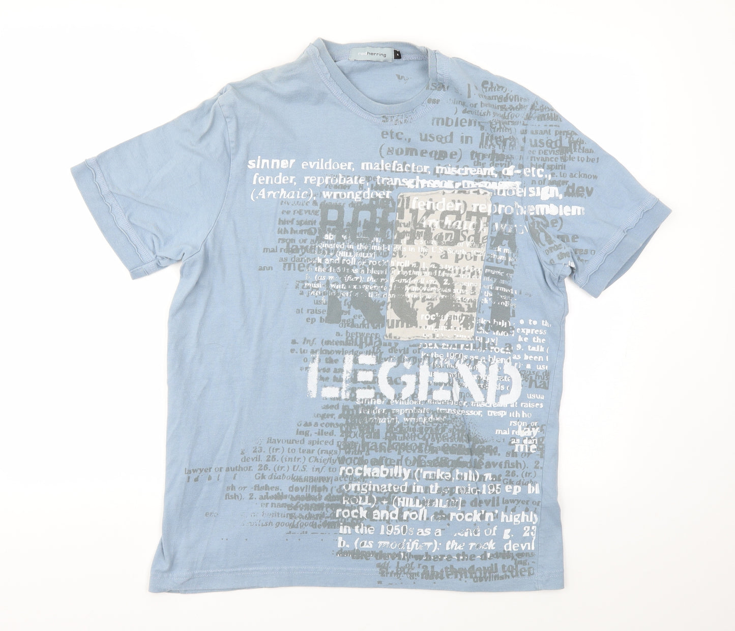 Red Hearing Mens Blue    T-Shirt Size M