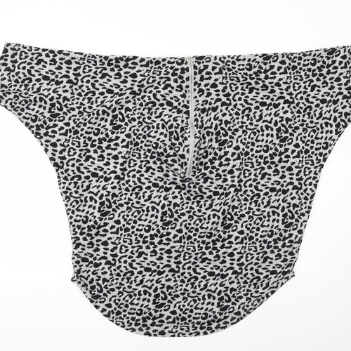 Blue Vanilla Womens Black Animal Print  Pullover Jumper Size M