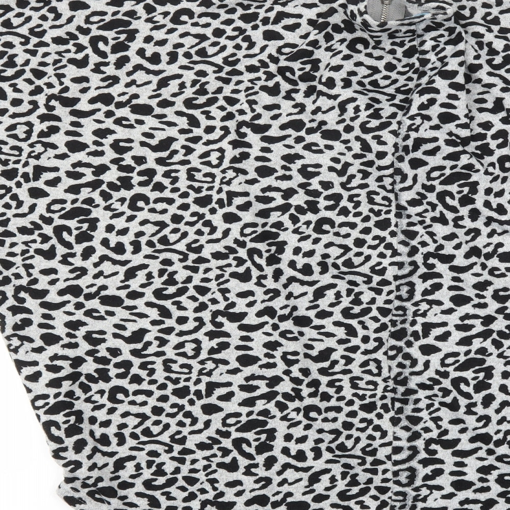 Blue Vanilla Womens Black Animal Print  Pullover Jumper Size M