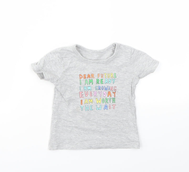 George Boys Grey   Basic T-Shirt Size 9-12 Months