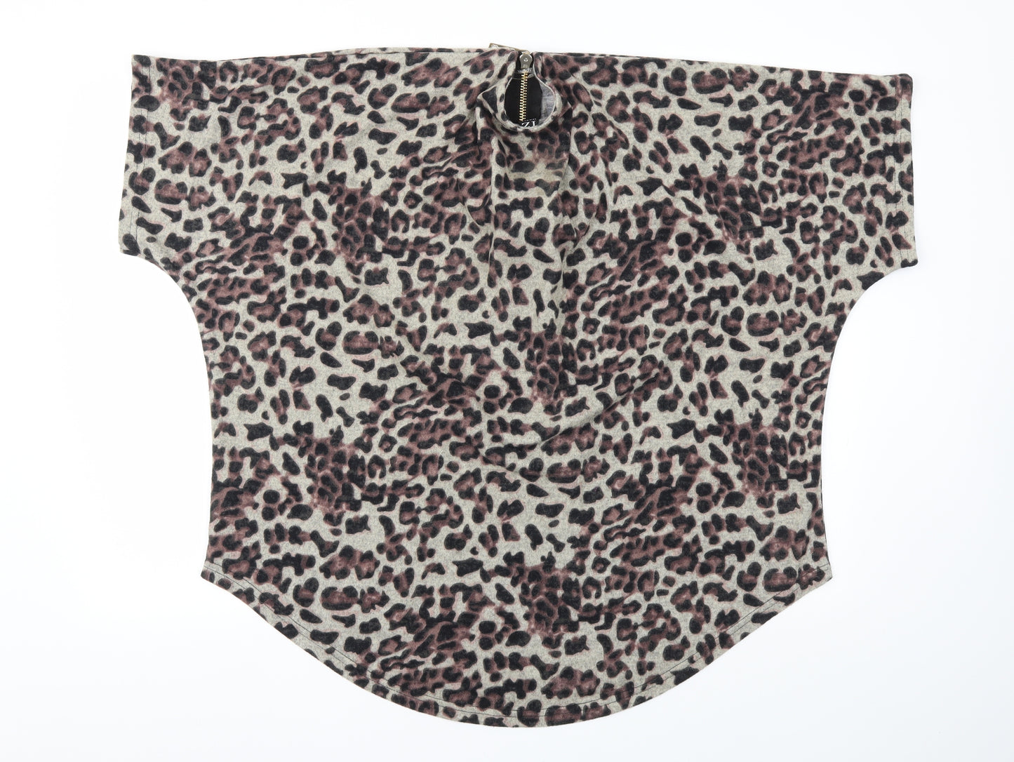 IZABEL Womens Brown Animal Print  Basic T-Shirt Size 18