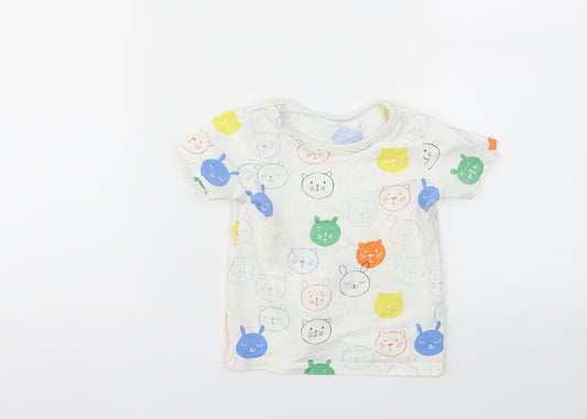 Front view of George boys’ multicoloured animal print camisole t-shirt, size 9-12, months