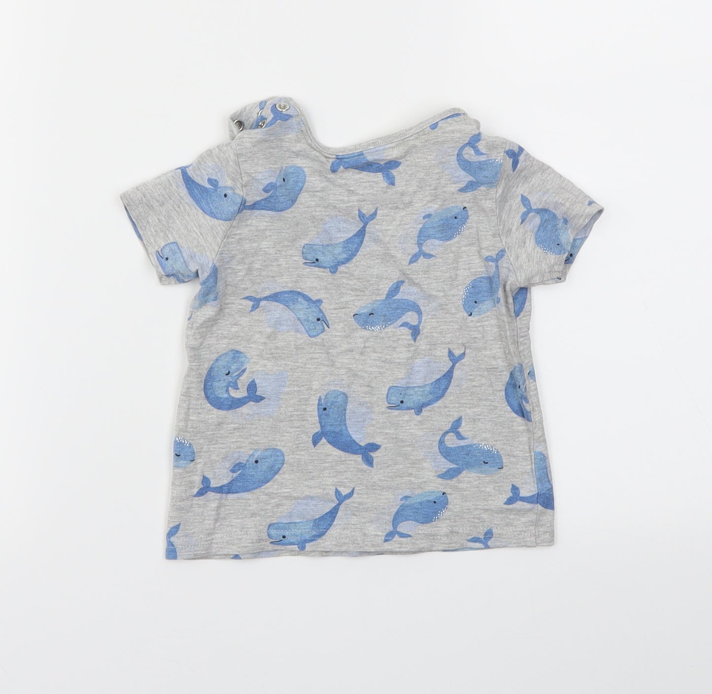 F&F Boys Grey Animal Print  Basic T-Shirt Size 9-12 Months