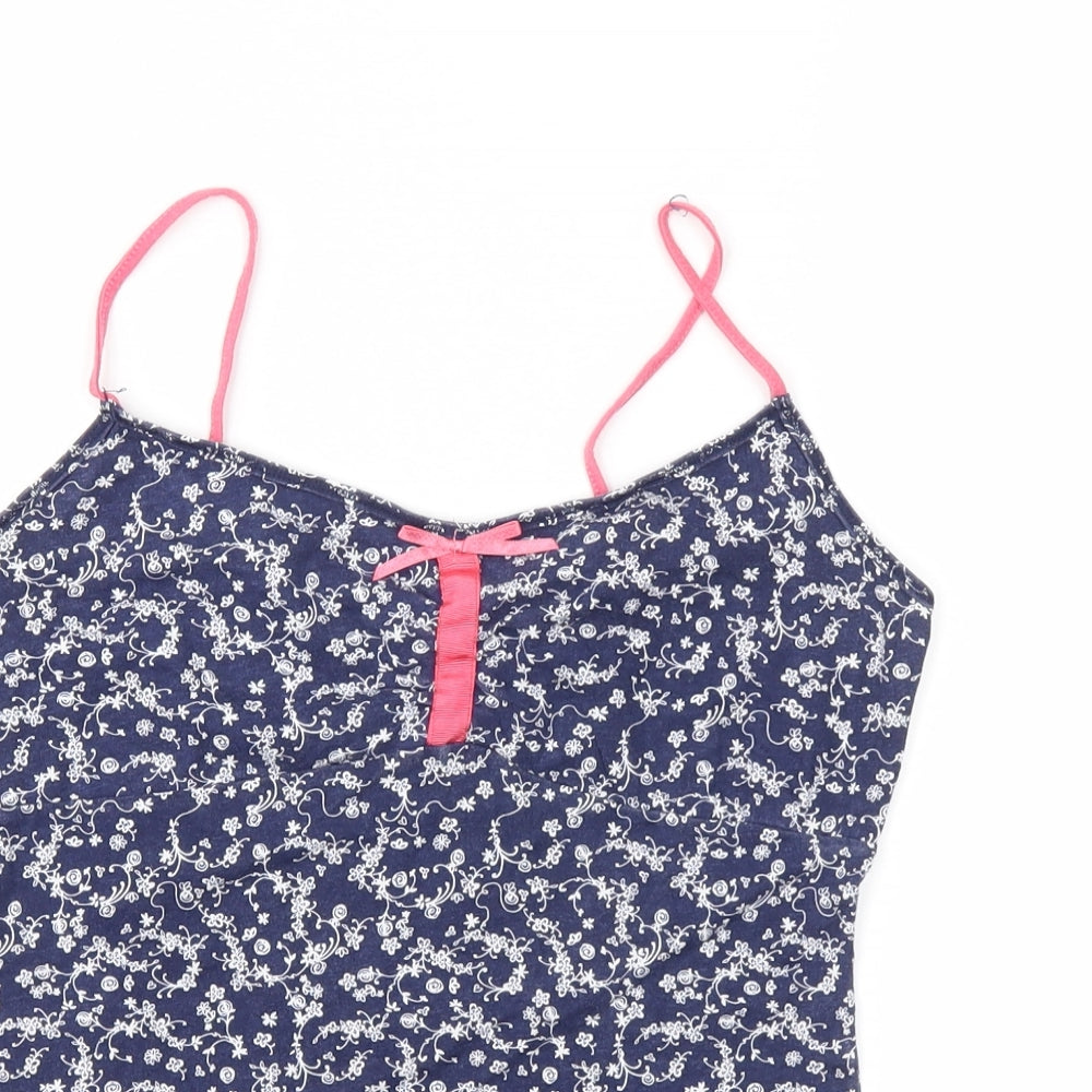 George Womens Blue Floral  Basic T-Shirt Size 10