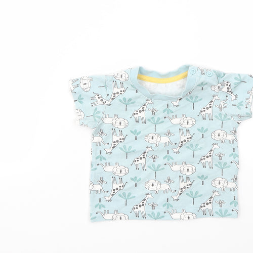 Matalan Girls Blue Animal Print  Basic T-Shirt Size 3-6 Months