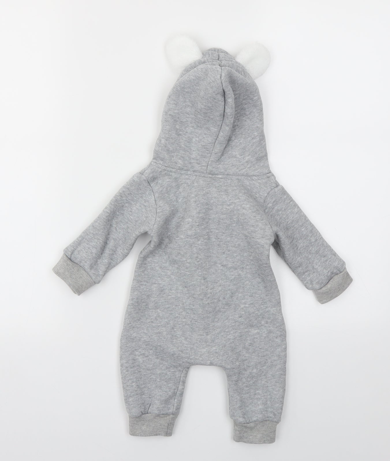 Preworn Baby Grey Animal Print  Babygrow One-Piece Size Newborn