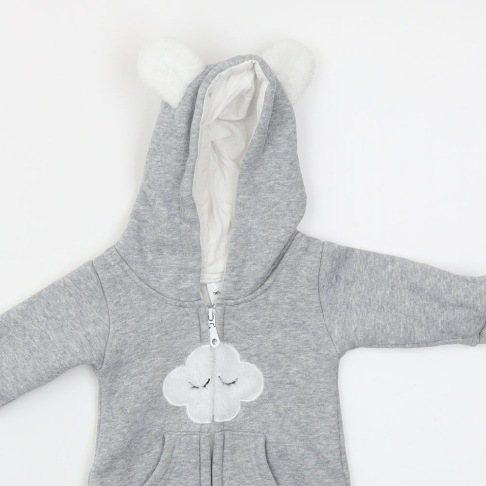Preworn Baby Grey Animal Print  Babygrow One-Piece Size Newborn