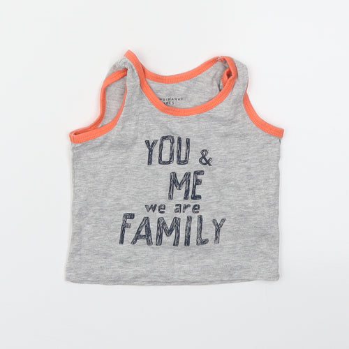 Primark Boys Grey Animal Print  Basic T-Shirt Size 6-9 Months