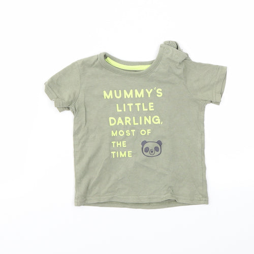 George Boys Green Animal Print  Basic T-Shirt Size 3-6 Months