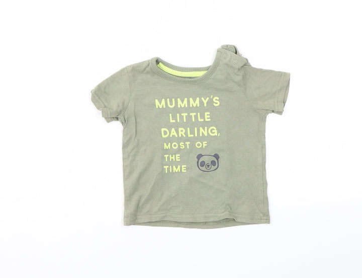 George Boys Green Animal Print  Basic T-Shirt Size 3-6 Months