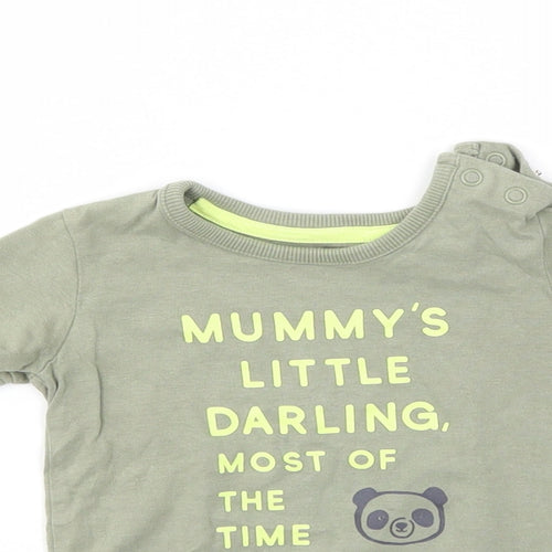 George Boys Green Animal Print  Basic T-Shirt Size 3-6 Months