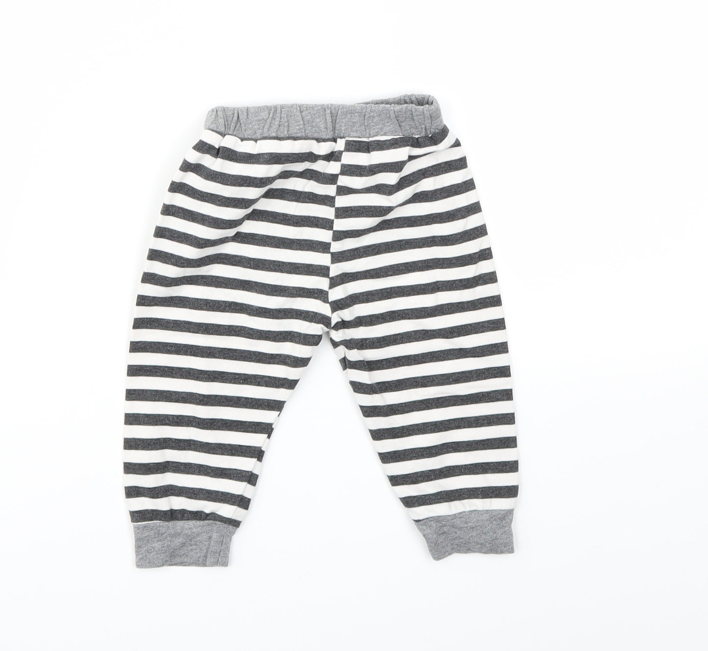 Preworn Boys Black Striped  Capri Leggings Size 3-6 Months
