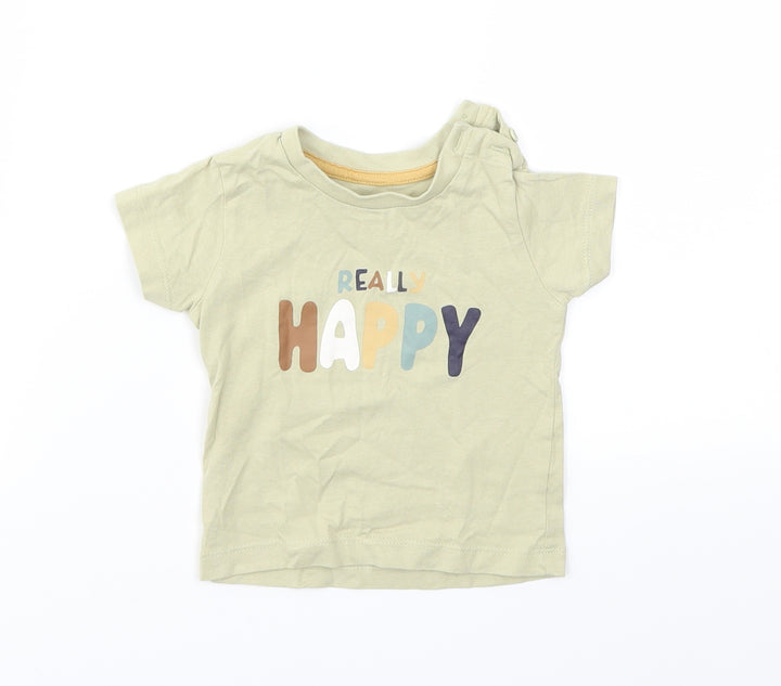 Matalan Boys Green   Basic T-Shirt Size 3-6 Months