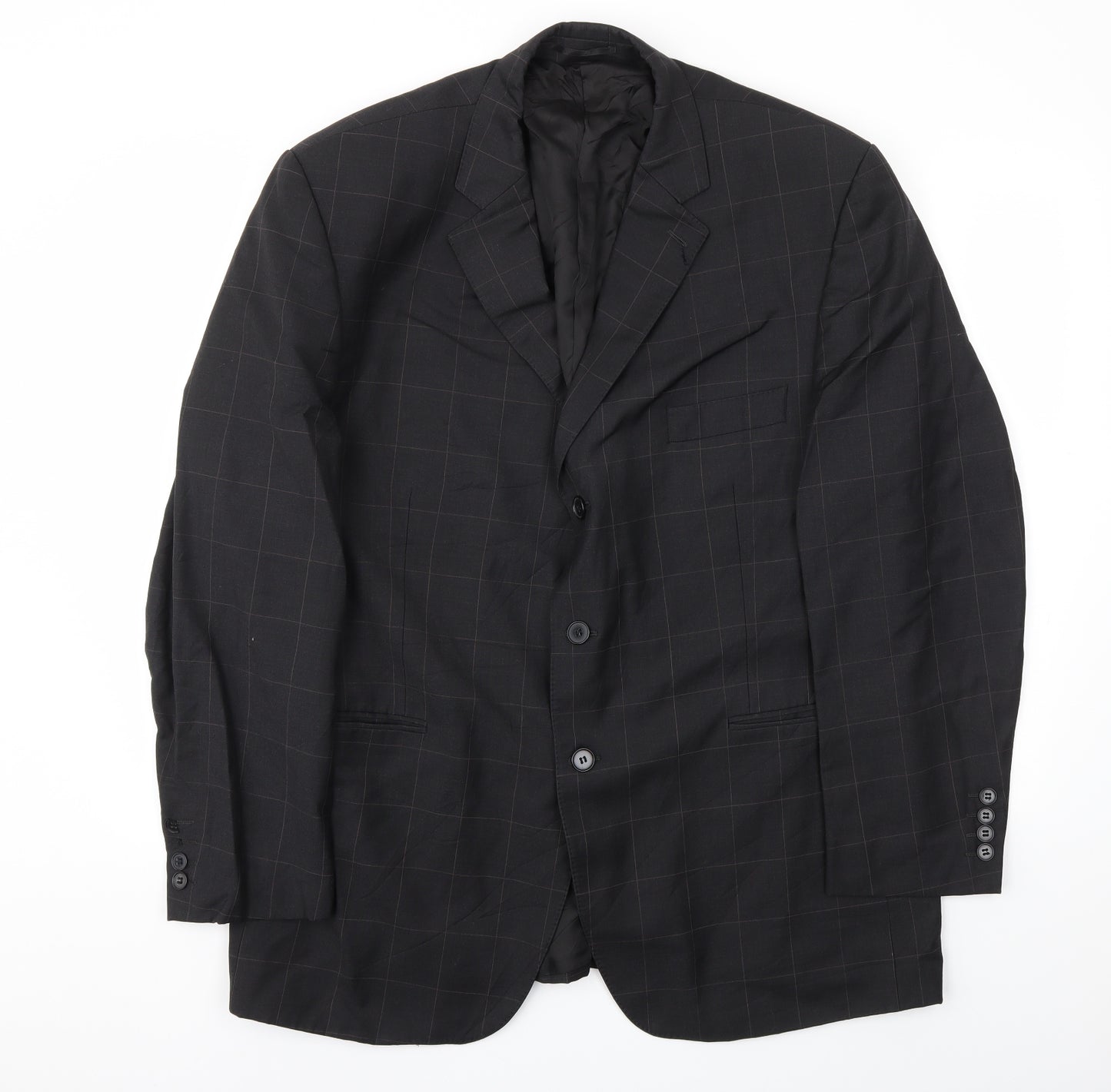 Preworn Mens Black   Jacket Blazer Size 46