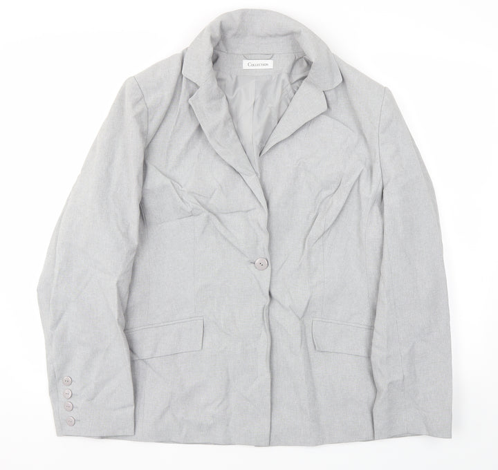 COLLECTION Womens Grey Jacket Blazer Size 18