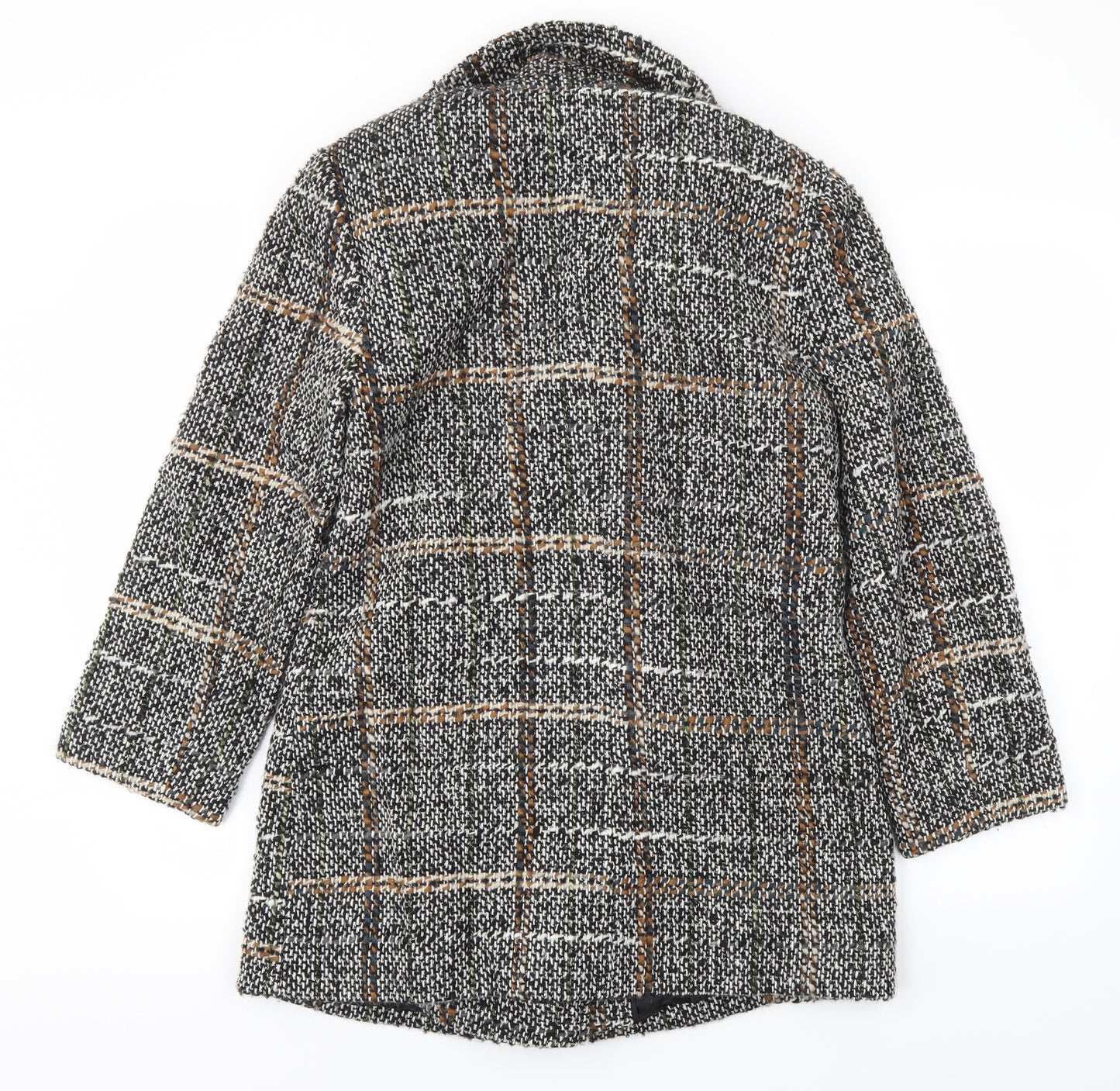 M&S Womens Grey Check  Jacket Coat Size 10